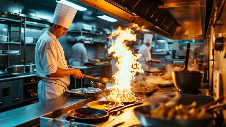Professional chef in kitchen